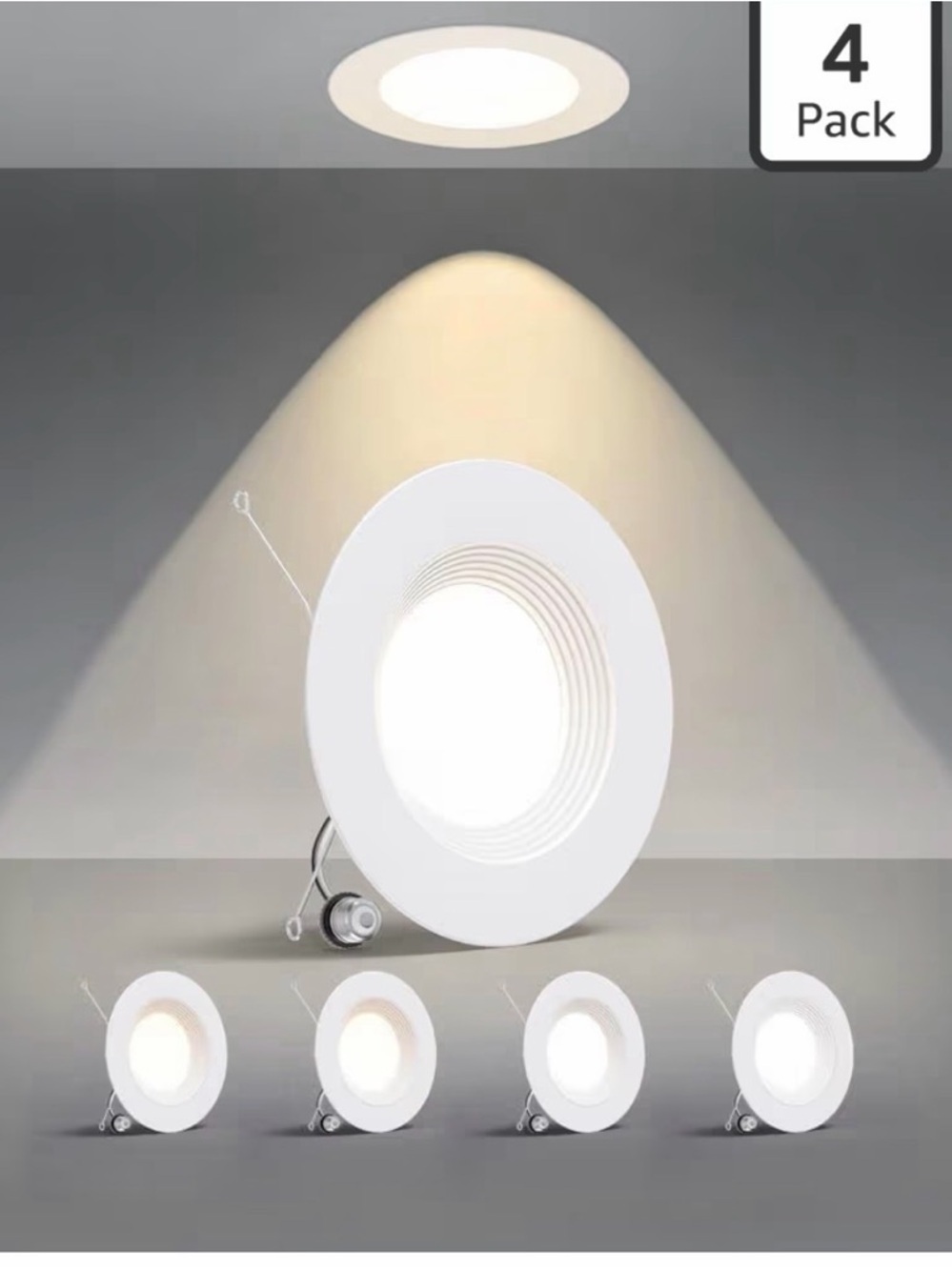 Gefolly Recessed Lighting 6 Inch LED Can Selectable Recessed Ceiling Lights
